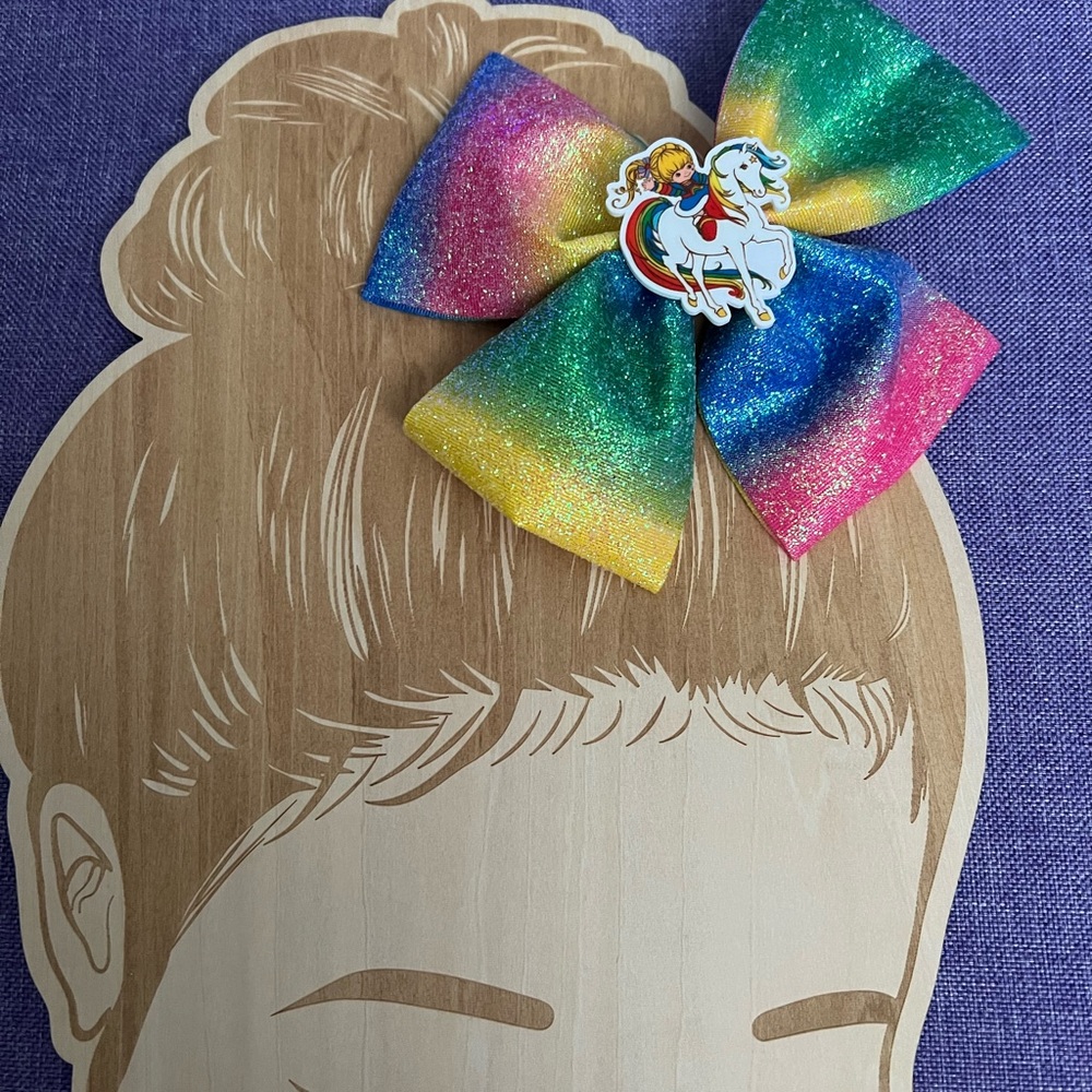 🎀 Rainbow Brite Cartoon Hair Bow Barrette Clip 🎀 6” - Picture 3 of 6